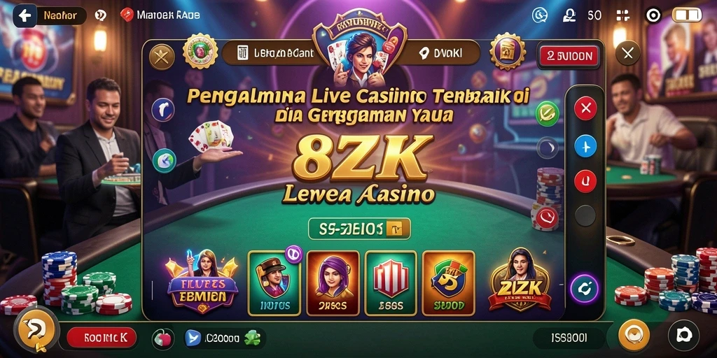 Tampilan gameplay Live Casino yang mendebarkan di 8ZK.