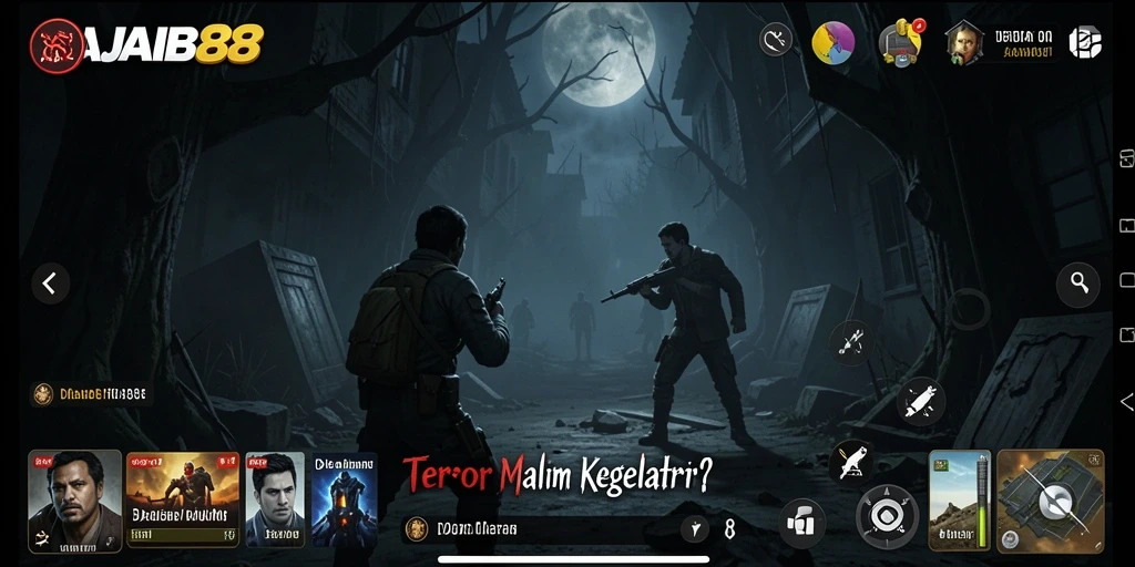 Screenshot AJAIB88 menampilkan suasana mencekam dalam permainan.