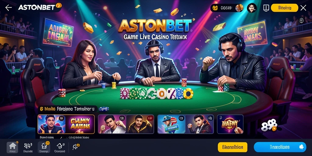 Tampilan gameplay Live Casino yang menarik dan interaktif di ASTONBET.