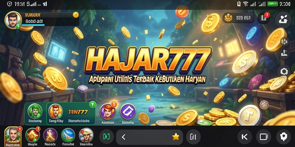 Tampilan antarmuka aplikasi HAJAR777 yang sederhana dan intuitif.