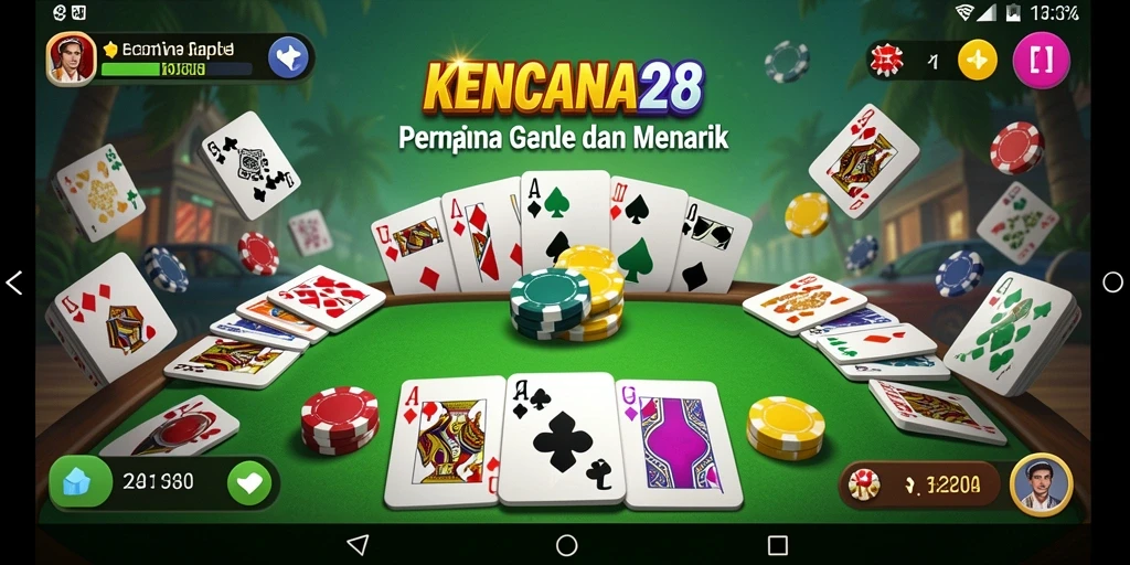 Tampilan gameplay KENCANA28 yang menarik di tengah permainan Gaple.