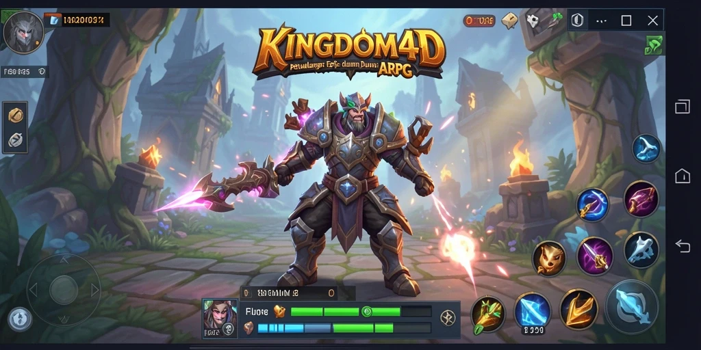 Tangkapan layar KINGDOM4D menampilkan aksi pertempuran yang intens di dunia fantasi.