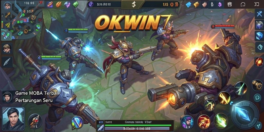 Tampilan gameplay seru dengan aksi MOBA mengagumkan.