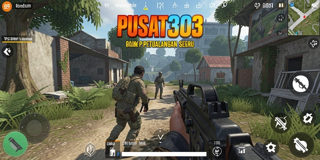 Screenshot gameplay PUSAT303 menampilkan aksi tembak-menembak seru.