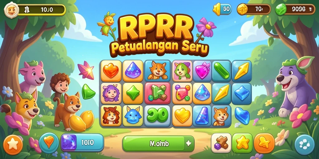 Tampilan menarik dari gameplay Match-3 RPRR yang seru dan menantang.