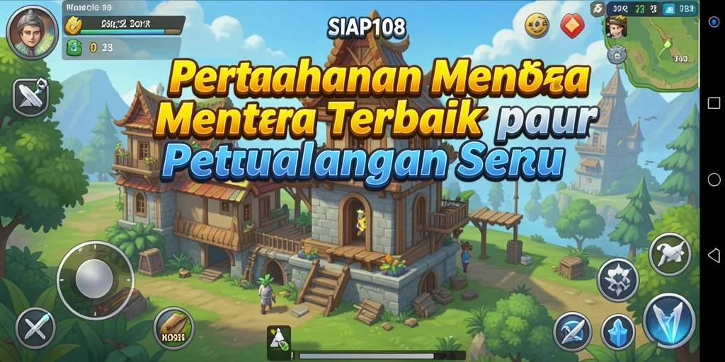 Gameplay seru Tower Defense SIAP108 dengan menara strategis.