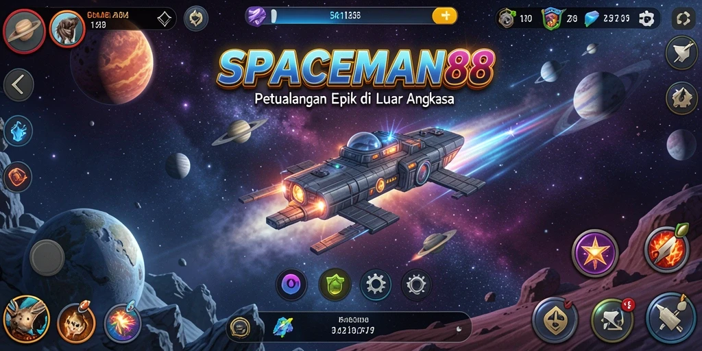 Screenshot gameplay SPACEMAN88 dengan pertempuran RPG yang seru.