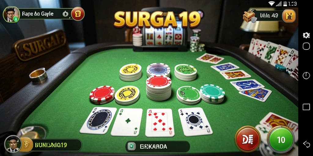 Gameplay seru dari game Gaple SURGA19 yang mengasyikkan.