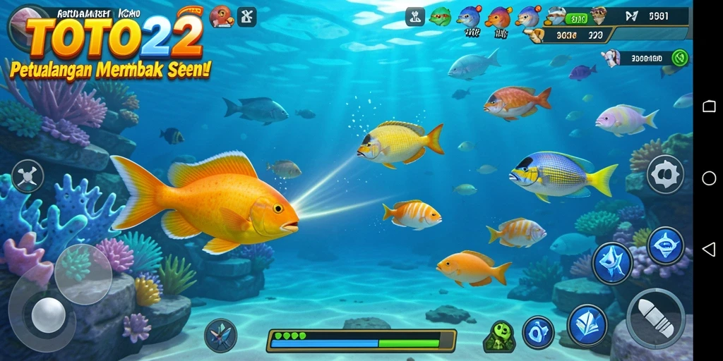 Gameplay seru TOTO22 menembak ikan di laut yang dalam.