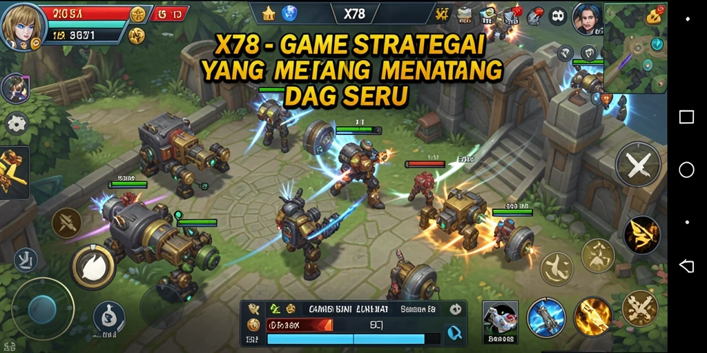 Screenshot gameplay X78 menunjukkan strategi dan taktik yang intens.
